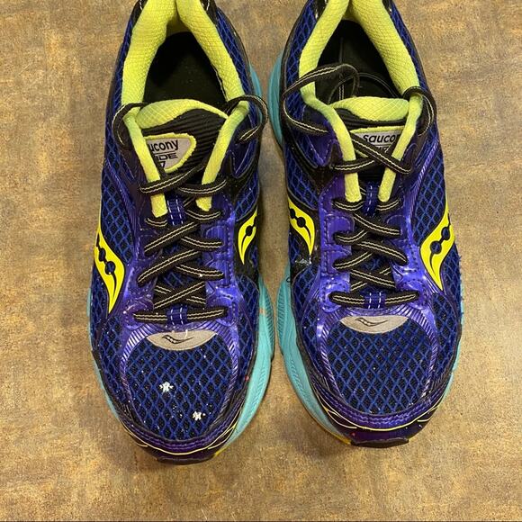 Saucony Ride 7 Running Shoes Women's Size 7.5 Blues & Yellow Multicolor - Picture 4 of 9